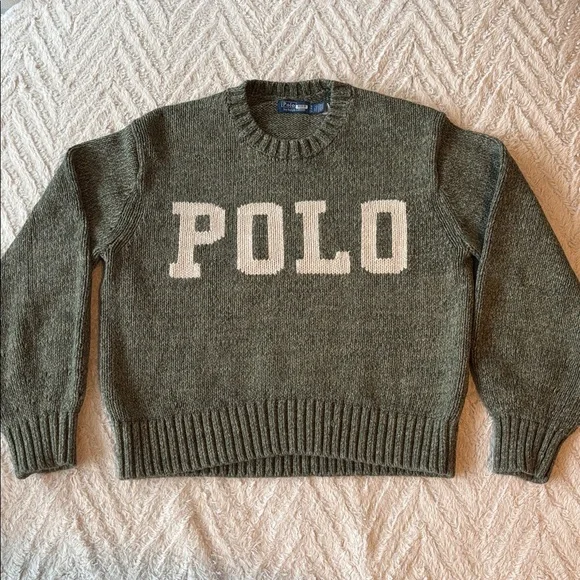 Polo Ralph Lauren Logo Green Sweater S - Picture 1 of 4